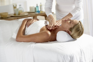 Woman getting a massage at a Cape May, NJ, spa